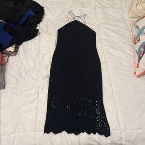 Topshop Black Midi Dress